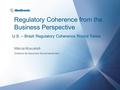 Regulatory Coherence from the Business Perspective U.S. – Brazil Regulatory Coherence Round Tables Márcia Moscatelli Diretora de Assuntos Governamentais.