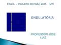 ONDULATÓRIA FÍSICA - PROJETO REVISÃO 2015 MW PROFESSOR JOSÉ LUIZ.