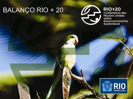 BALANÇO RIO + 20. TURISMO: PÚBLICO E RENDA – RIO + 20 PERÍODO: DE 13 A 22 DE JUNHO 110 mil turistas por toda a cidade; 274 milhões de reais gerados com.