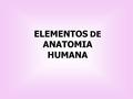 ELEMENTOS DE ANATOMIA HUMANA