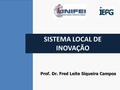 Universidade Federal de Itajubá SISTEMA LOCAL DE INOVAÇÃO Prof. Dr. Fred Leite Siqueira Campos.