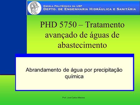 PHD 5750 – Tratamento avançado de águas de abastecimento