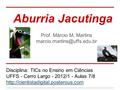 Aburria Jacutinga Prof. Márcio M. Martins Disciplina: TICs no Ensino em Ciências UFFS - Cerro Largo - 2012/1 - Aulas 7/8