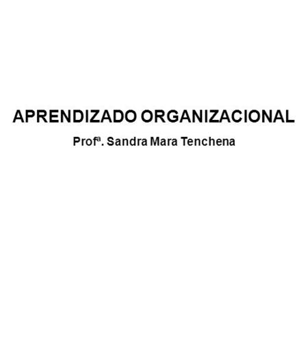 APRENDIZADO ORGANIZACIONAL Profª. Sandra Mara Tenchena.