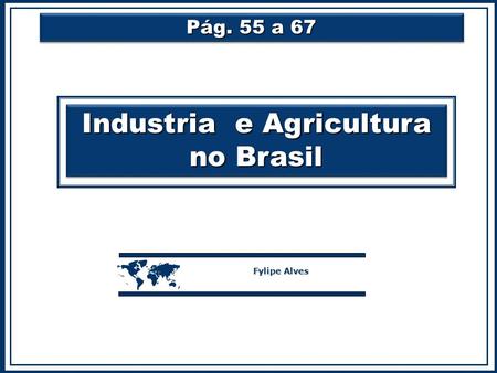 Industria e Agricultura no Brasil  Fylipe Alves Pág. 55 a 67.