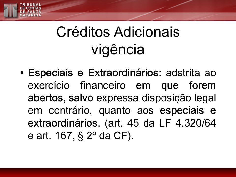 Créditos Adicionais Especiais Extraordinários Ilimitados E Suplementares