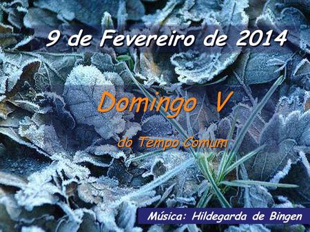 9 de Fevereiro de 2014 Domingo V do Tempo Comum Domingo V do Tempo Comum Música: Hildegarda de Bingen.
