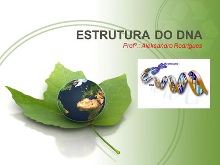 ESTRUTURA DO DNA Profº.: Aleksandro Rodrigues.