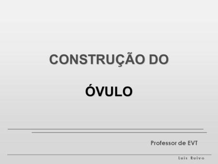 CONSTRUÇÃO DO ÓVULO Professor de EVT.