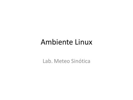 Ambiente Linux Lab. Meteo Sinótica.