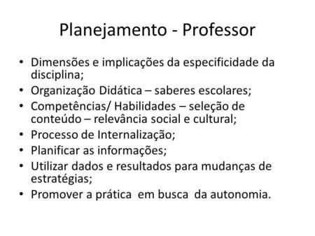 Planejamento - Professor
