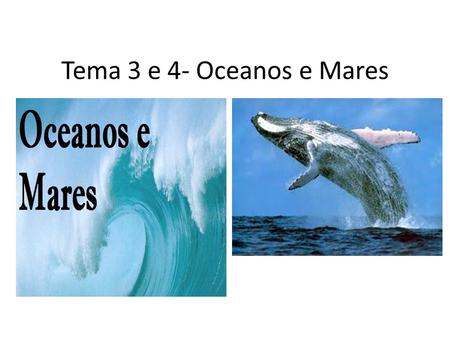Tema 3 e 4- Oceanos e Mares.