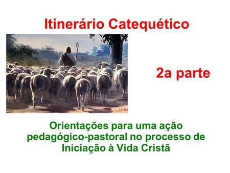 2a parte Orientações para uma ação pedagógico-pastoral no processo de Iniciação à Vida Cristã Itinerário Catequético.
