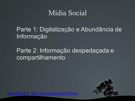 Mídia Social Parte 1: Digitalização e Abundância de Informação.