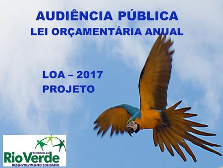 AUDIÊNCIA PÚBLICA LEI ORÇAMENTÁRIA ANUAL LOA – 2017 PROJETO.
