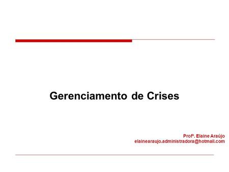 Gerenciamento de Crises