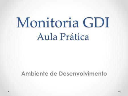 Monitoria GDI Aula Prática