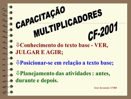 CAPACITAÇÃO MULTIPLICADORES CF-2001