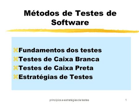 Métodos de Testes de Software
