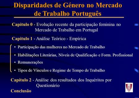 Disparidades de Género no Mercado de Trabalho Português