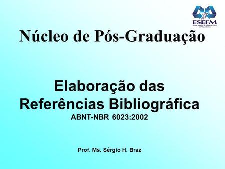 Núcleo de Pós-Graduação Referências Bibliográfica