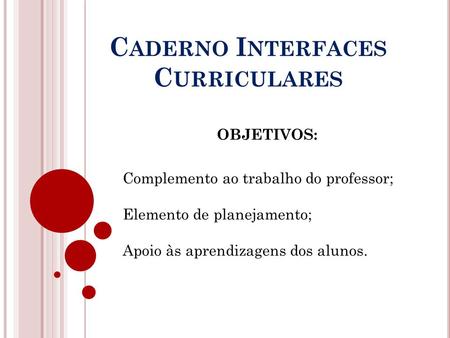 Caderno Interfaces Curriculares