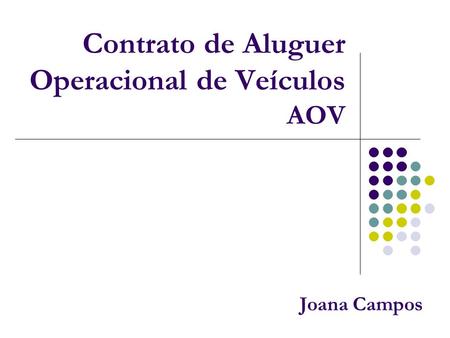 Contrato de Aluguer Operacional de Veículos AOV