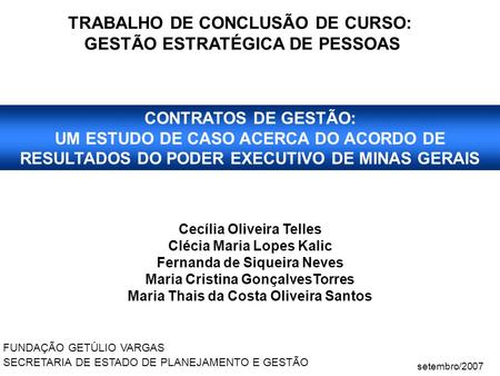 TRABALHO DE CONCLUSÃO DE CURSO: GESTÃO ESTRATÉGICA DE PESSOAS