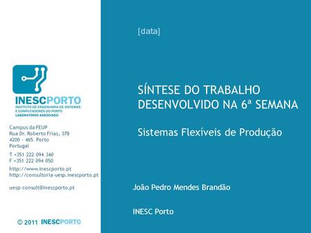 João Pedro Mendes Brandão INESC Porto
