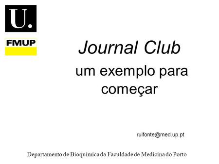 Journal Club um exemplo para começar