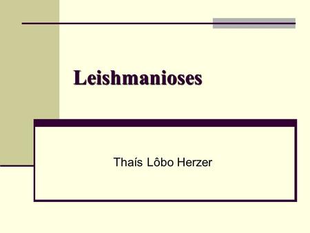 Leishmanioses Thaís Lôbo Herzer.