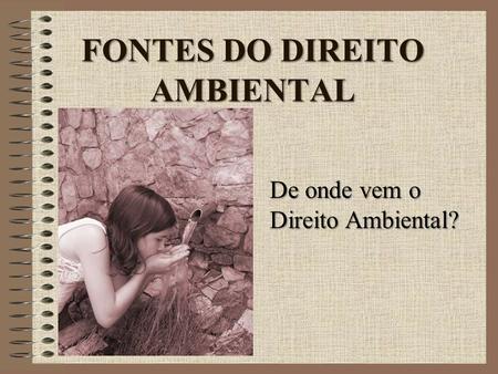 FONTES DO DIREITO AMBIENTAL