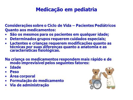 Medicação em pediatria