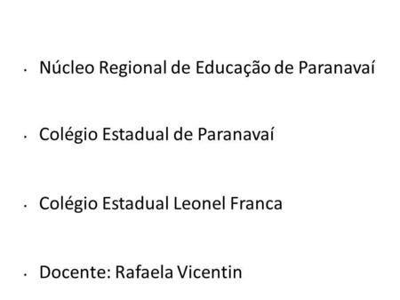 Núcleo Regional de Educação de Paranavaí