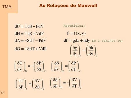TMA 01 As Relações de Maxwell Matemática: Se e somente se,