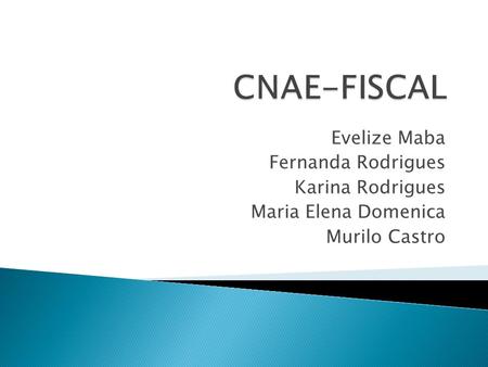 CNAE-FISCAL Evelize Maba Fernanda Rodrigues Karina Rodrigues