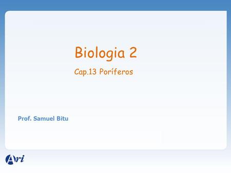 Biologia 2 Cap.13 Poríferos