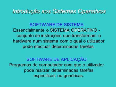 Introdução aos Sistemas Operativos