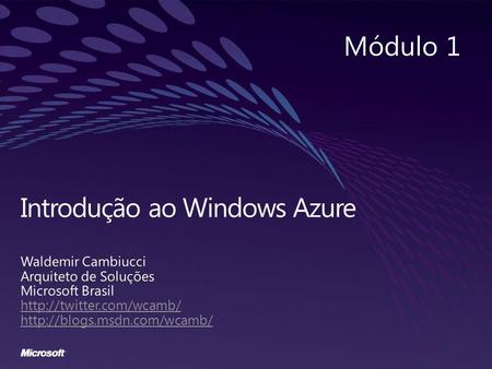 Introdução ao Windows Azure