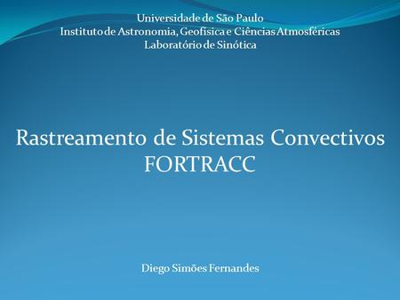 Rastreamento de Sistemas Convectivos FORTRACC