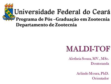 Aletheia Souza, MV., MSc. Doutoranda Arlindo Moura, PhD. Orientador