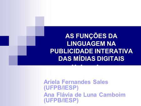 Ariela Fernandes Sales (UFPB/IESP)