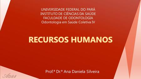 RECURSOS HUMANOS Prof.ª Dr.ª Ana Daniela Silveira.