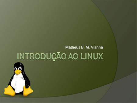 Matheus B. M. Vianna Introdução ao Linux.