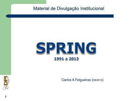 SPRING Material de Divulgação Institucional 1991 a 2013