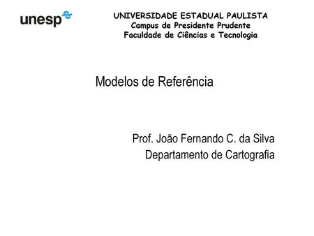Prof. João Fernando C. da Silva Departamento de Cartografia