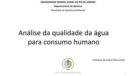 UNIVERSIDADE FEDERAL RURAL DO RIO DE JANEIRO Departamento de Química