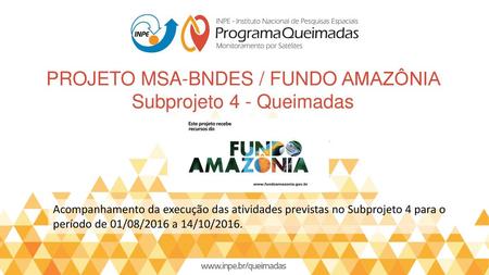 projeto MSA-BNDES / Fundo Amazônia Subprojeto 4 - Queimadas