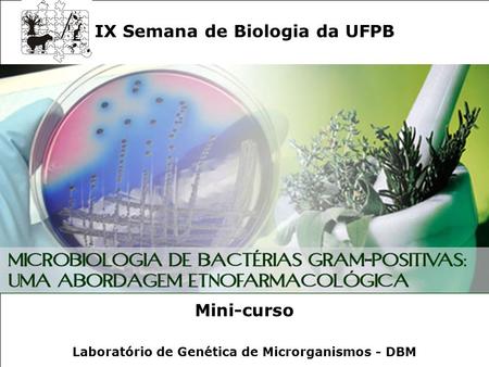 IX Semana de Biologia da UFPB Mini-curso