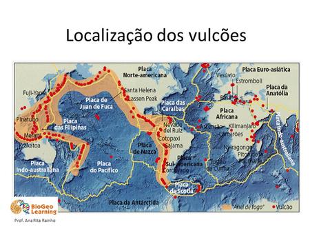 Localização dos vulcões